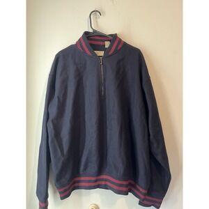 Vintage Fargo Long Sleeve 1/4 Zip‎ Wool Blend Jacket Men's Large Blue Oversized
